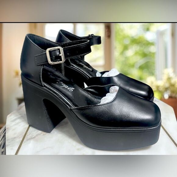 🔥 FREE PEOPLE Gwen Mary Jane Platforms Heels Size 39 US 8.5 - Picture 14 of 15